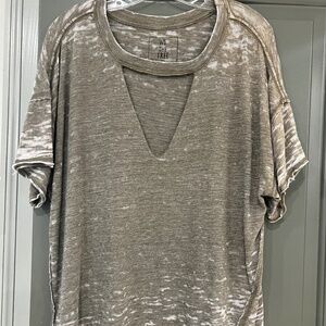 Free People Burn Out Cut Out Tshirt L